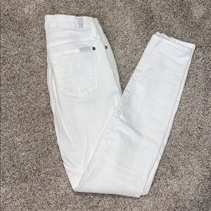 7 for all mankind white skinny jeans